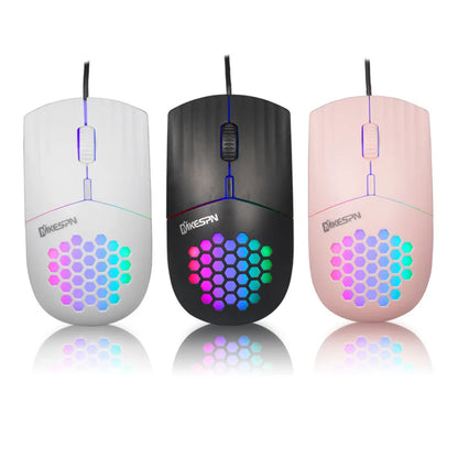 Wired RGB Backlit Honeycomb Shell Gaming Mouse